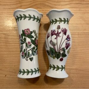 Portmeirion two small vases 5 inches in height.Botanic Garden design